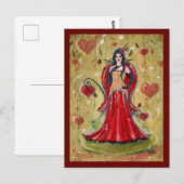 Ladybug Fairy Heart valentijn fee van Renee Briefkaart (Voorkant / Achterkant)