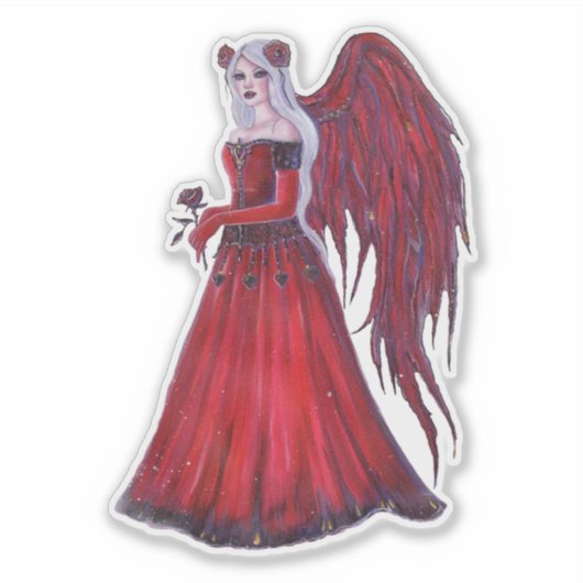 Ladybug Fairy Heart valentijn fee van Renee Sticker (Voorkant)