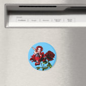 Ladybug Fairy op rode rozen Magneet (Insitu (Vaatwasser))