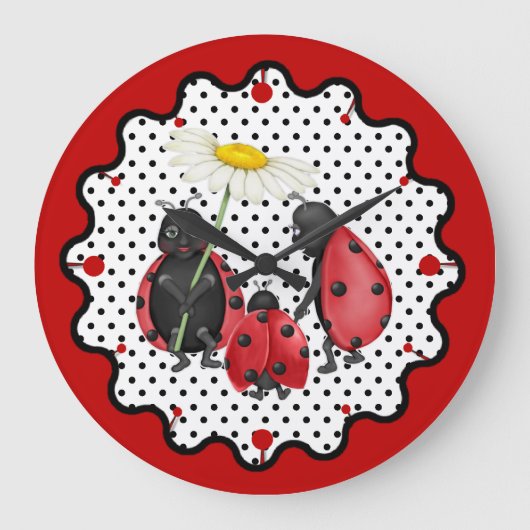 Ladybug Family Stroll Grote Klok (Voorkant)