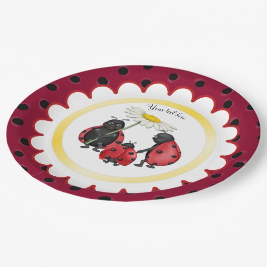 Ladybug Family Stroll Papieren Bordje (Gekanteld)