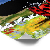 Ladybug Family Watch Moon Stars Night Navy Poster (Hoek)