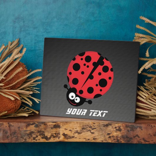 Ladybug; Faux koolstofvezel Fotoplaat (Zijkant)