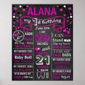 LadyBug First Birthday-bordbord poster (Voorkant)