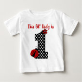 "Ladybug First Birthday" MONOGRAM RUFFLE T-SHIRT (Voorkant)