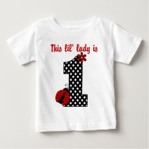 "Ladybug First Birthday" MONOGRAM RUFFLE T-SHIRT