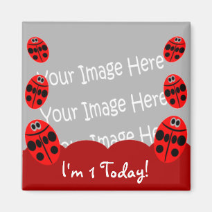 Ladybug First Birthday Photo Magnet Party Favors