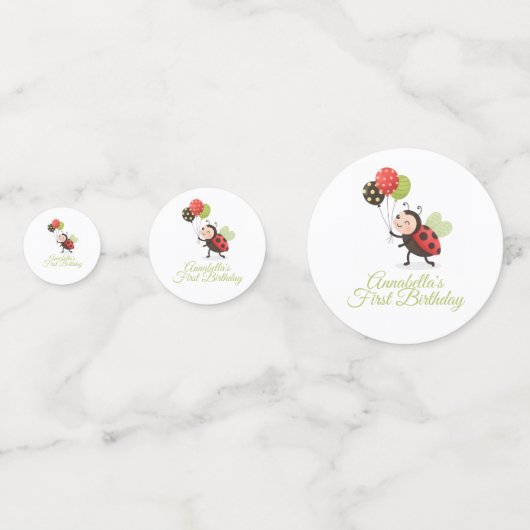 Ladybug First Birthday Table Confetti (Voorkanten)