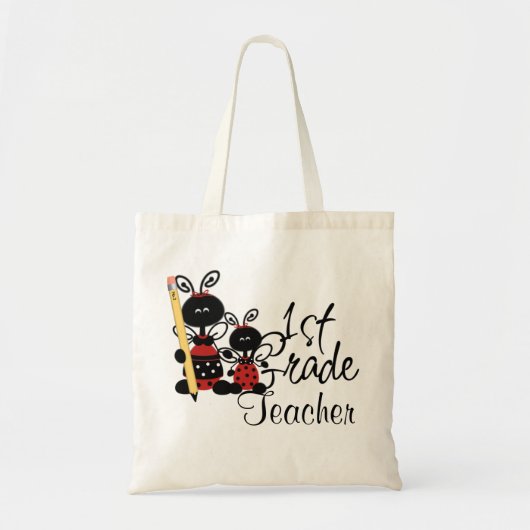 Ladybug First Grade Teacher's Canvas tas (Voorkant)