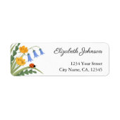 Ladybug Floral Bluebells Return Address Labels (Voorkant)