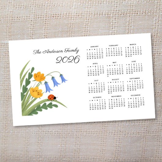 Ladybug Floral Botanical Bluebells Kalender 2026