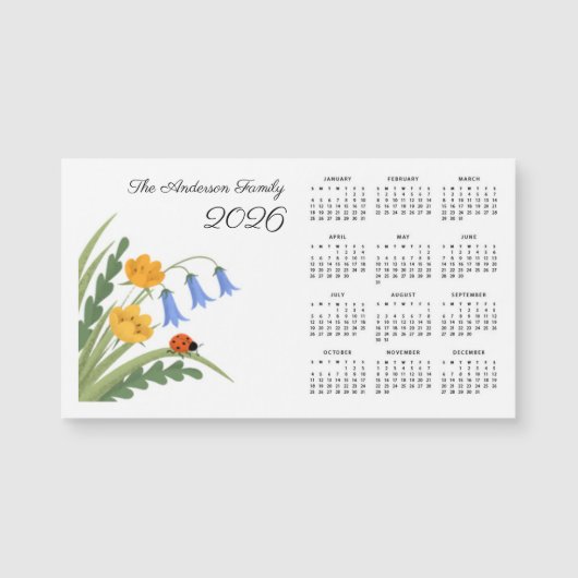 Ladybug Floral Botanical Bluebells Kalender 2026 (Voorkant)