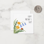 Ladybug Floral Buttercup Bluebells Moederdag Notitiekaartje (Voorkant / Achterkant in situ)