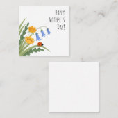 Ladybug Floral Buttercup Bluebells Moederdag Notitiekaartje (Voorkant / Achterkant)