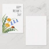 Ladybug Floral Buttercup Bluebells Moederdag Notitiekaartje (Voorkant / Achterkant)