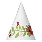 Ladybug Floral Garland Birthday Party Hat Feesthoedjes (Links)
