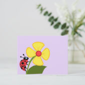 Ladybug Flower Briefkaart (Staand voorkant)