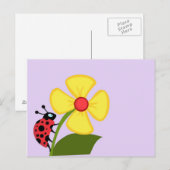 Ladybug Flower Briefkaart (Voorkant / Achterkant)
