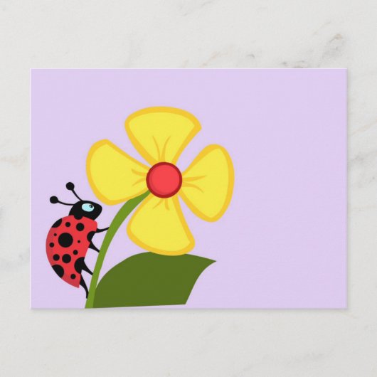Ladybug Flower Briefkaart (Voorkant)