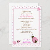 Ladybug Flower Dot 5x7 Vrijgezellenfeest Uitnodige Kaart (Voorkant / Achterkant)