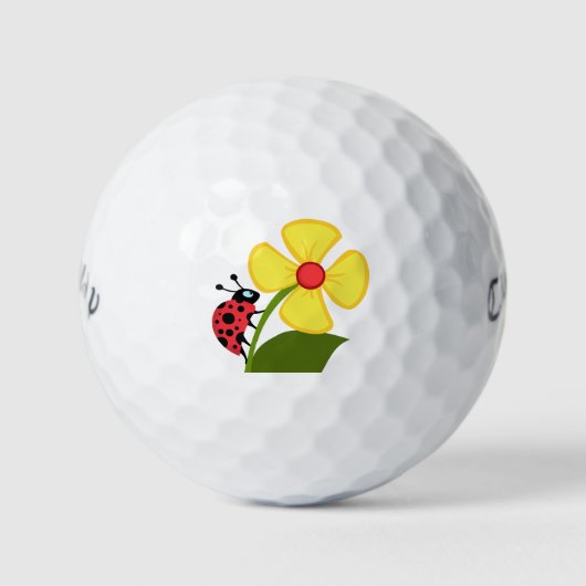 Ladybug Flower Golfballen (Voorkant)