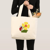 Ladybug Flower Grote Tote Bag (Voorkant (product))
