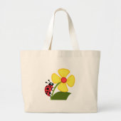 Ladybug Flower Grote Tote Bag (Voorkant)