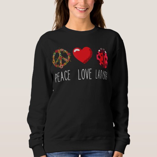 Ladybug Flower Heart Love Peace Ladybug Ladybug Trui (Voorkant)