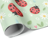 Ladybug Flower Pattern Cadeaupapier (Rol Hoek)