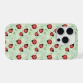 Ladybug Flower Pattern Phone Case iPhone Hoesje (Achterkant horizontaal)