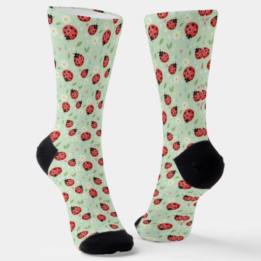 Ladybug Flower Pattern Sokken (Gebogen)