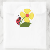 Ladybug Flower Ronde Sticker (Tas)
