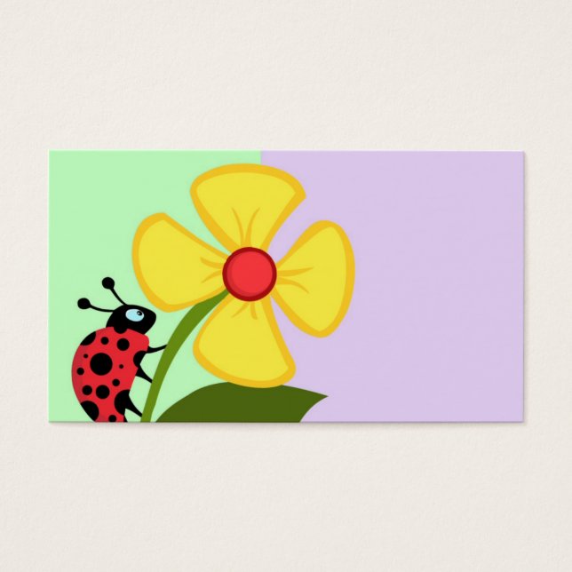 Ladybug Flower Visitekaartjes (Voorkant)