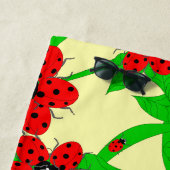 Ladybug Flowers Beach Towel Strandlaken (In situ)