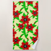 Ladybug Flowers Beach Towel Strandlaken (Voorkant)