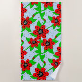Ladybug Flowers Beach Towel Strandlaken (Voorkant)