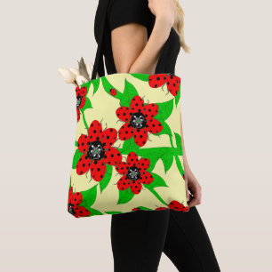 Ladybug Flowers Crossbody Bag Tote Bag