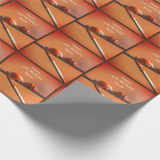 Ladybug Friends Natuur Personalized Birthday Cadeaupapier (Hoek)