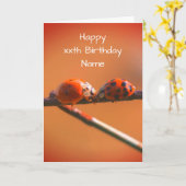 Ladybug Friends Natuur Personalized Birthday Kaart (Gele Bloem)