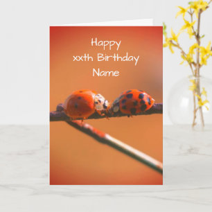 Ladybug Friends Natuur Personalized Birthday Kaart