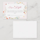 Ladybug Garden Floral Baby Shower Diaper Raffle Informatiekaartje (Voorkant / Achterkant)