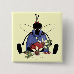 Ladybug Garden Tshirts en Gifts Vierkante Button 5,1 Cm