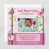 Ladybug-geboorteaankondiging Aankondiging (Voorkant / Achterkant)