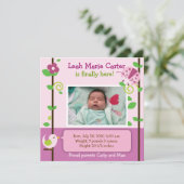 Ladybug-geboorteaankondiging Aankondiging (Staand voorkant)