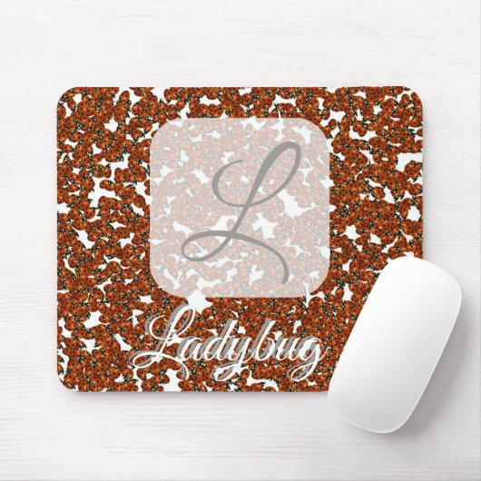 Ladybug gepersonaliseerde monogram mousepad muismat (Met muis)