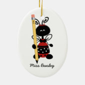 Ladybug Gift Ornament van leraar (Achterkant)
