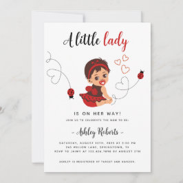 Ladybug Girl Baby shower Invitation Kaart
