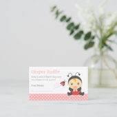 Ladybug Girl Baby shower Luier Raffle Tickets Informatiekaartje (Staand voorkant)