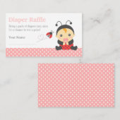 Ladybug Girl Baby shower Luier Raffle Tickets Informatiekaartje (Voorkant / Achterkant)