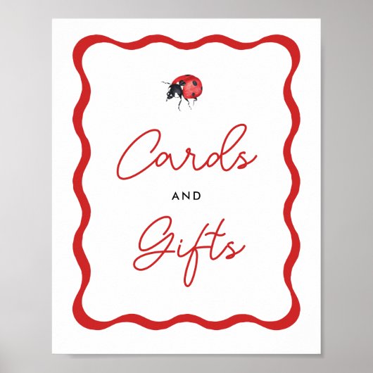 Ladybug Girl Birthday Cards and Gifts Sign Poster (Voorkant)